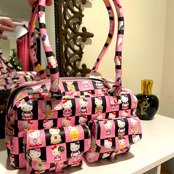๐ Hello Kitty - Satchel - Small Tote Bag - World Traveler - With Wallet - Pink - Picture 3 of 12